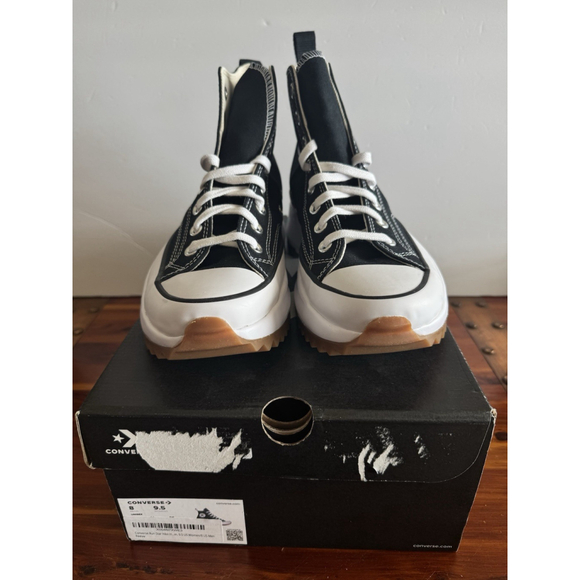 Converse Run Star Hike Hi Black Platform Sneakers Men’s 8 Women’s 9.5 New - Picture 3 of 8
